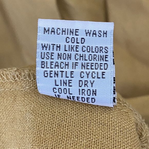 Rebellion Again Dress Womens Large Mustard Linen Blend - Picture 7 of 8